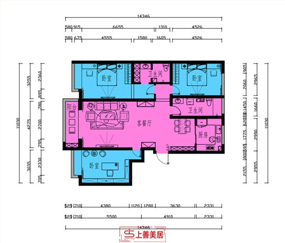 衡水金域华府156㎡新中式