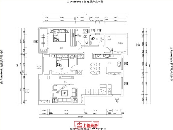 天下锦城260平现代轻奢风格平面图