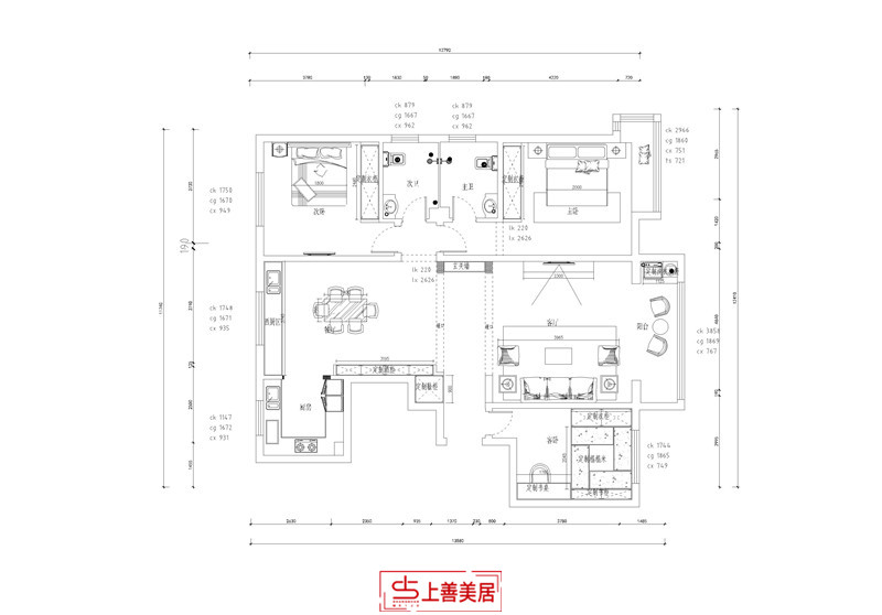 上城御府160平现代风格